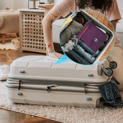 65L Faltbare Reisetasche Sporttasche mit Schuhtasche Lila