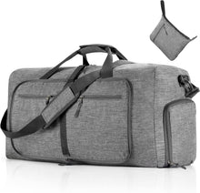 Faltbare Reisetasche 65L Sporttasche mit Schuhtasche Braun