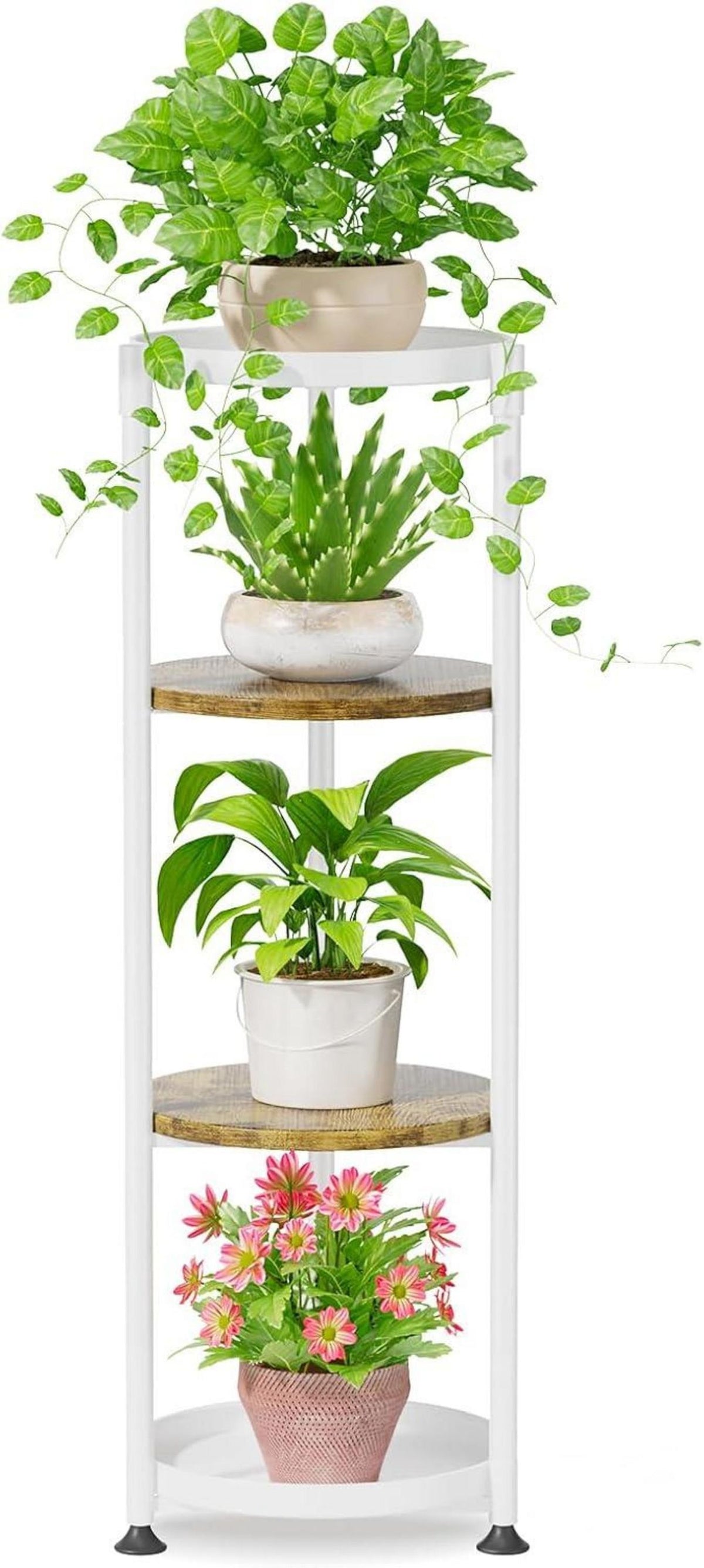 Blumenständer Metall 4 Ebenen Pflanzenständer Pflanzenregal Indoor