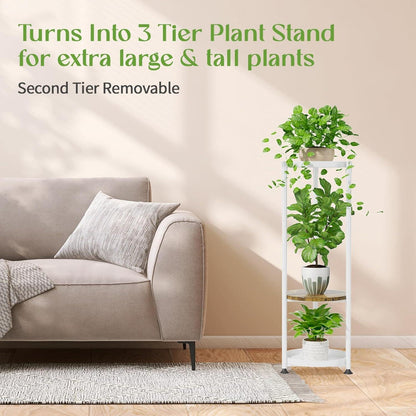Blumenständer Metall 4 Ebenen Pflanzenständer Blumenregal Outdoor