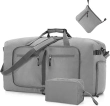 Faltbare Reisetasche 65L Sporttasche Kulturbeutel Grau