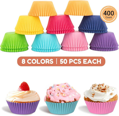 Papier-Muffinförmchen Jumbo-Größe 8 Farben 400 Stück