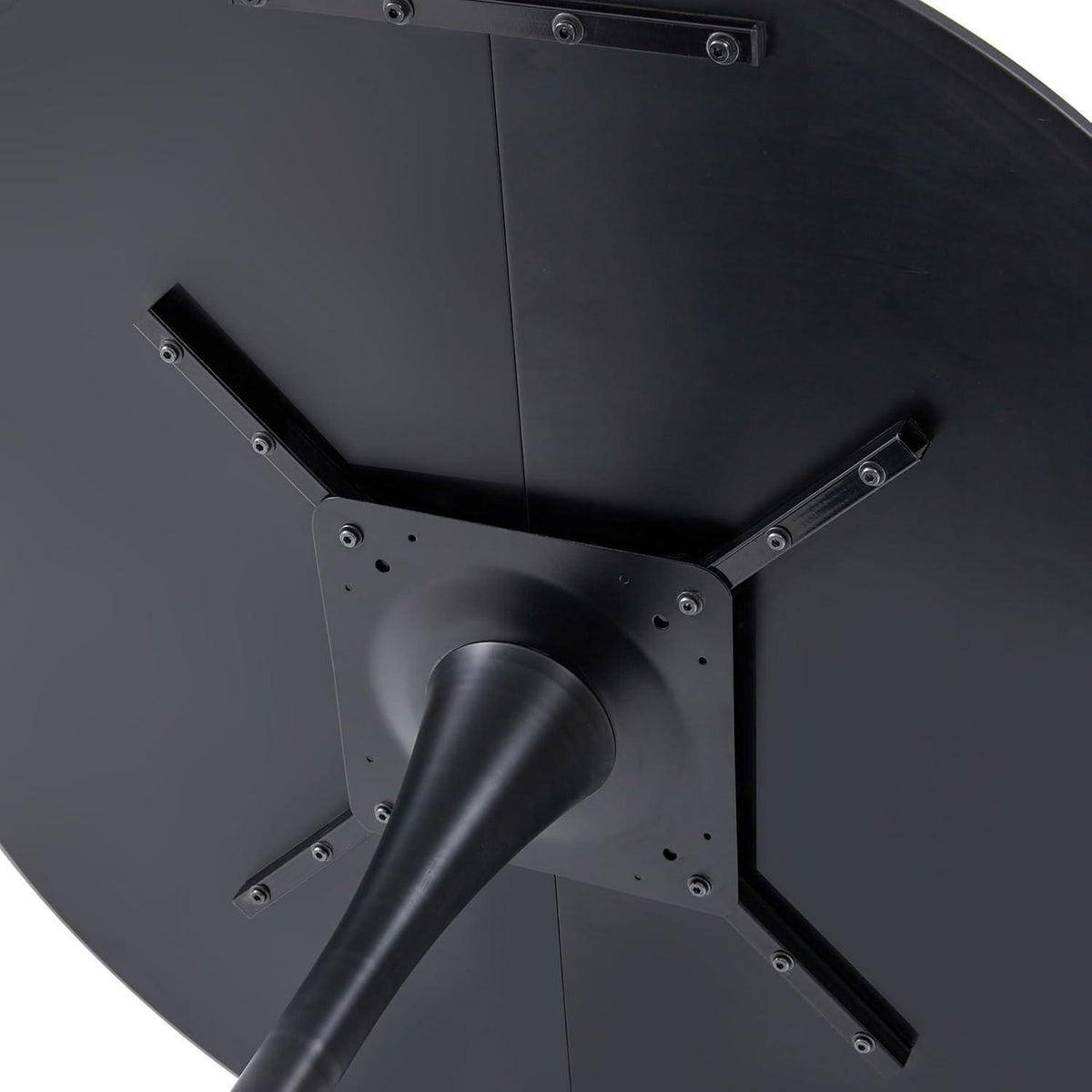 Moderner runder Esstisch – Schwarz, 110cm Durchmesser