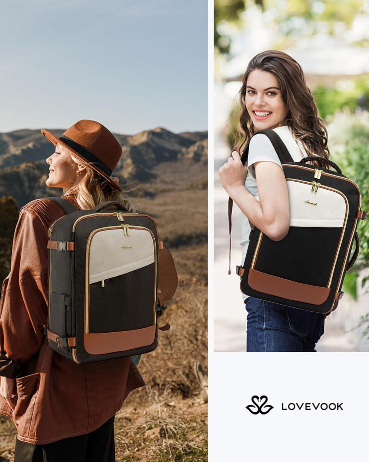 Handgepäck Rucksack Damen Wasserdicht 17 Zoll Laptop Daypack 40L