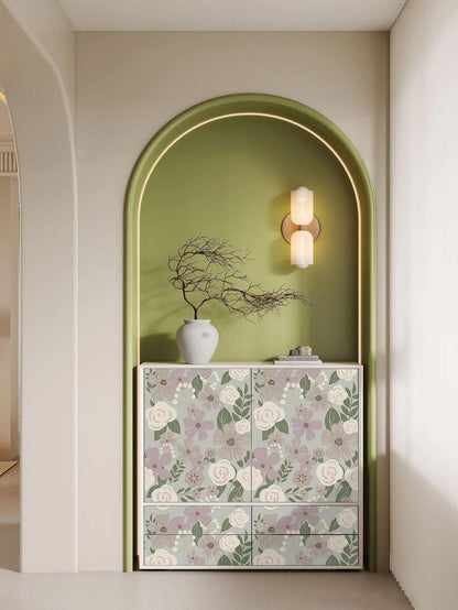 Selbstklebende Blumen Tapete PVC Wandaufkleber 44x300cm