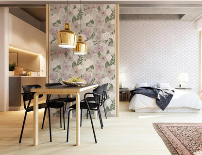 Selbstklebende Tapete Blume PVC Vinyl 44cmX300cm Kamelienblüte
