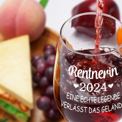 Rentnerin 2024 Weinglas 520ml Rente Pension Ruhestand