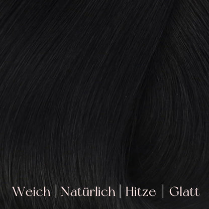 Echthaar Clip-Ins Schwarz – 40cm, 120g, Remy