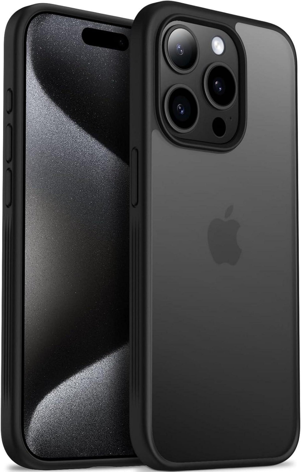 iPhone 15 Pro Hülle Matt Anti-Rutsch Schwarz 6,1 Zoll 2023