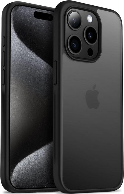 iPhone 15 Pro Hülle Matt Anti-Rutsch Schwarz 6,1 Zoll 2023