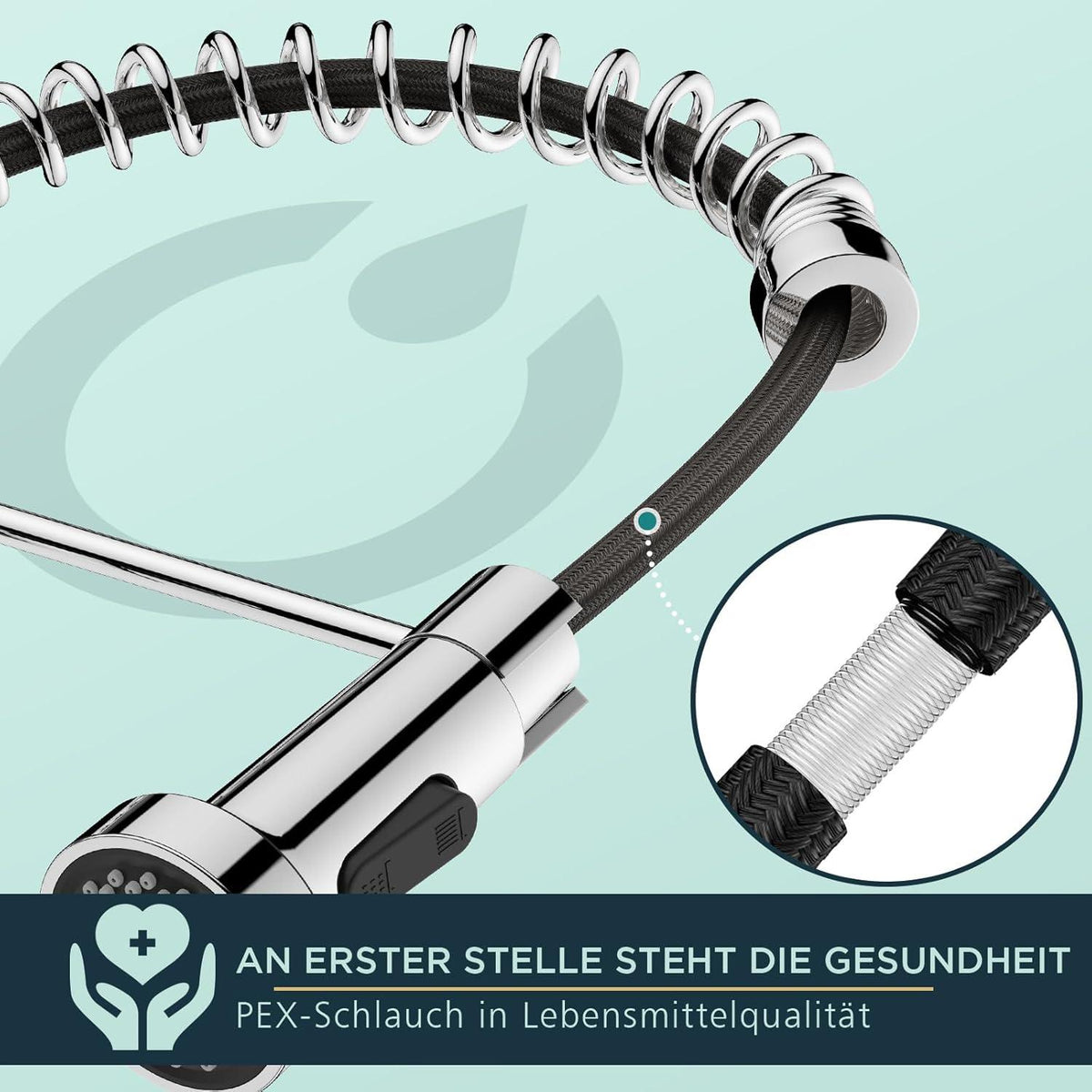FORIOUS Edelstahl Wasserhahn Küche Ausziehbar Brause 360° Drehbar