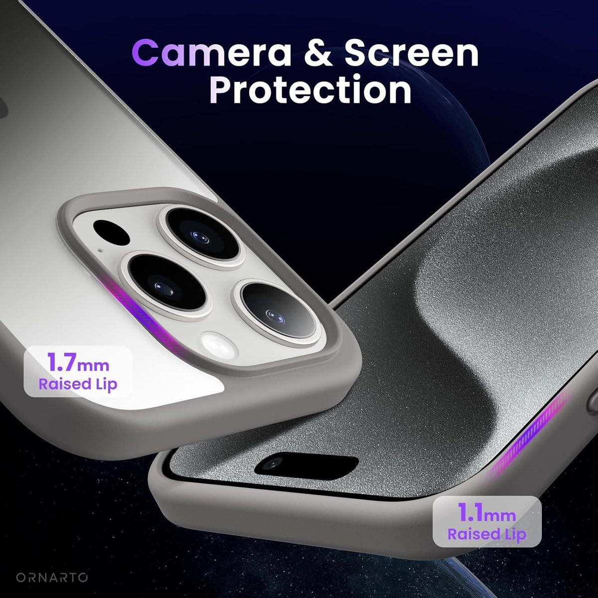iPhone 15 Pro Hülle Matt Anti-Rutsch Hardcase Schutzhülle 6,1 Zoll 2023 grau