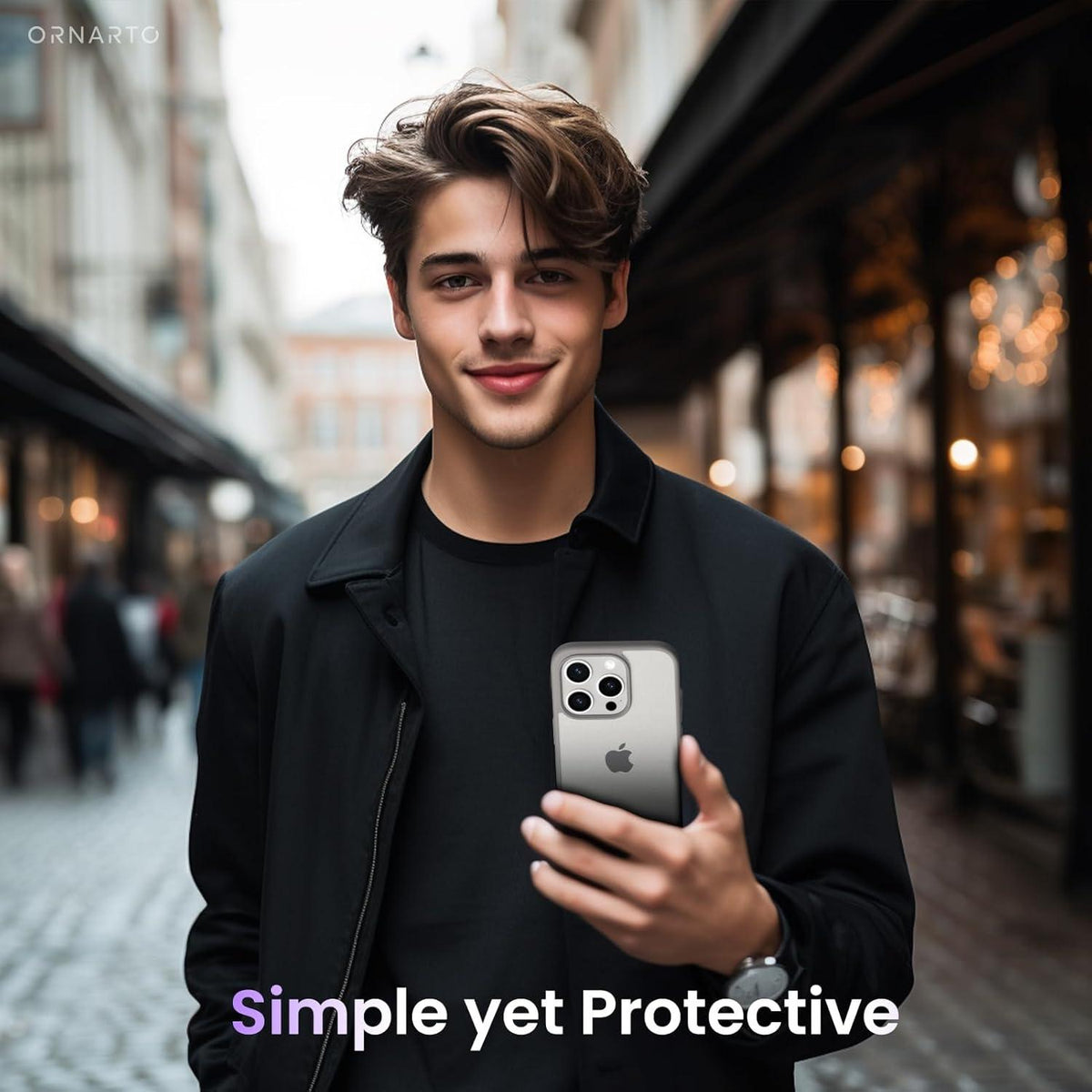 iPhone 15 Pro Hülle Matt Anti-Rutsch Hardcase Schutzhülle 6,1 Zoll 2023 grau