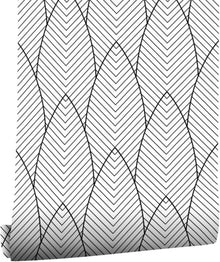Selbstklebende Schwarze und Weiße Tapete 44x1000cm Modern verdickt