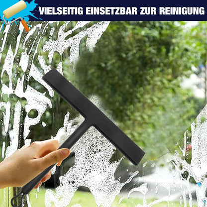 Duschabzieher Silikon mit Halterung und Haken, Schwarz