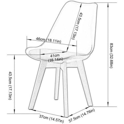 Transparente Esszimmerstühle Set 4 – Skandinavischer Stil Braun