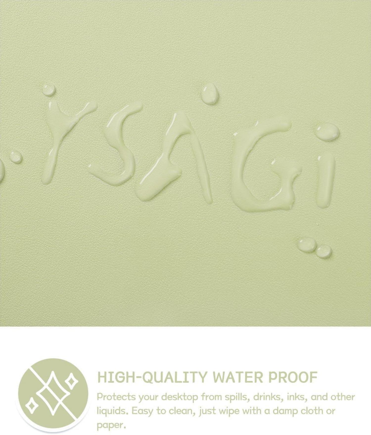 YSAGi Schreibtischunterlage Mauspad Leder Wildleder 80x40cm Matcha