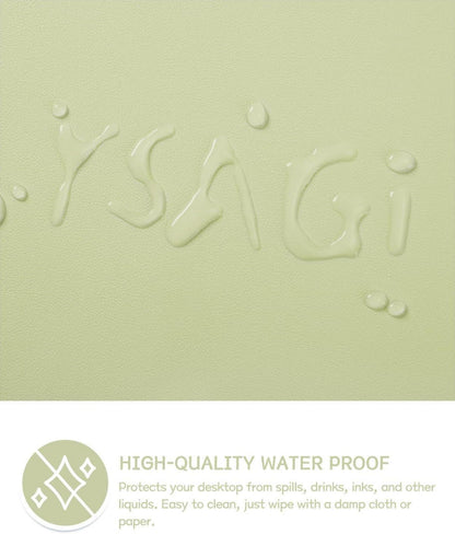 YSAGi Schreibtischunterlage Mauspad Leder Wildleder 80x40cm Matcha