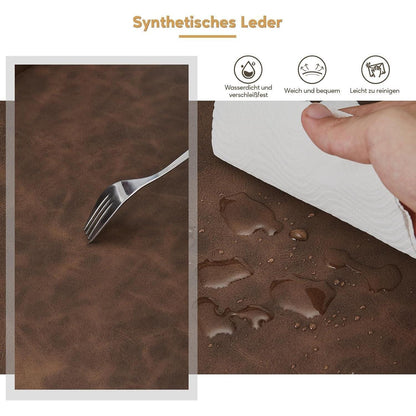 Esszimmerstühle Set 4 Braun, Metall, Komfortabler Polsterstuhl in Lederoptik