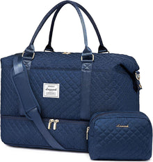 Reisetasche Damen Groß Nylon Weekender mit Schuhfach Wickeltasche