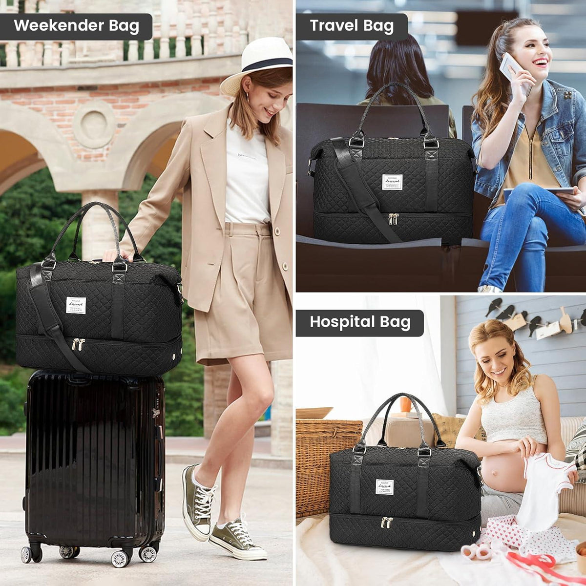 Reisetasche Damen Sporttasche Groß Weekender Duffle Bag Handgepäck