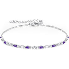 925 Sterling Silber Armband Damen mit Zirkonia Geburtsstein, Verstellbar
