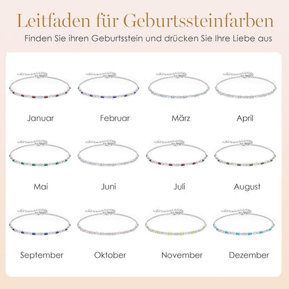 CDE Infinity Armband Damen Silber 925 mit Zirkonia Geburtsstein