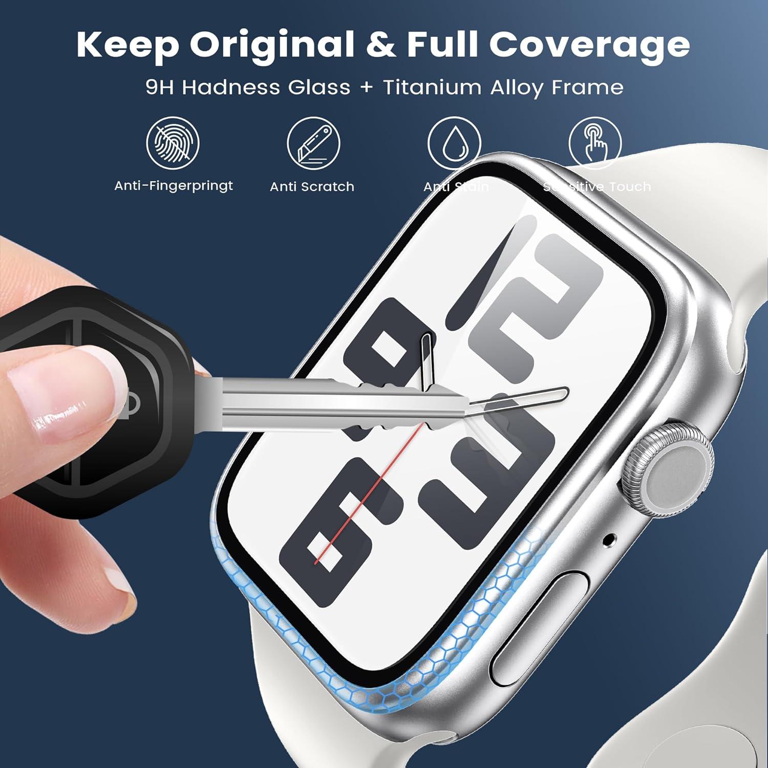 WSKEN Apple Watch 44mm Schutzfolie 2 Stück Silber