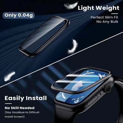WSKEN Displayschutzfolie für Apple Watch 9/8/7 45mm [2 Stück] - Schwarz