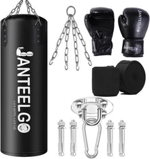 Hängender Ungefüllter Boxsack 100cm Schwarz PU-Leder MMA Kickboxing