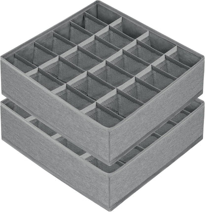 Flintronic 2 Stück Schubladen Organizer 24 Zellen Aufbewahrungsboxen Grau