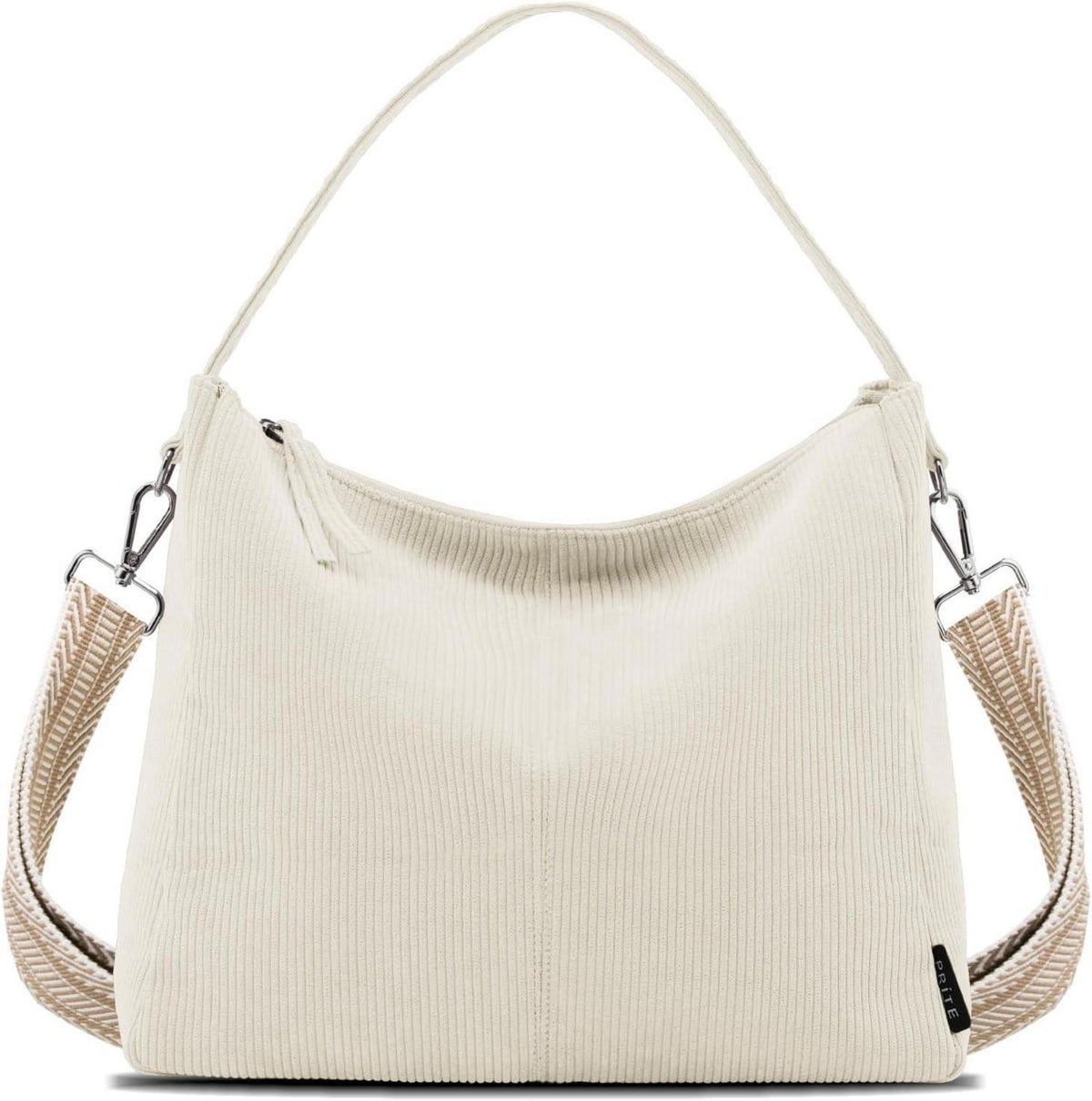 Tote Bag Handtasche Damen Umhängetasche Cord Shopper Beige