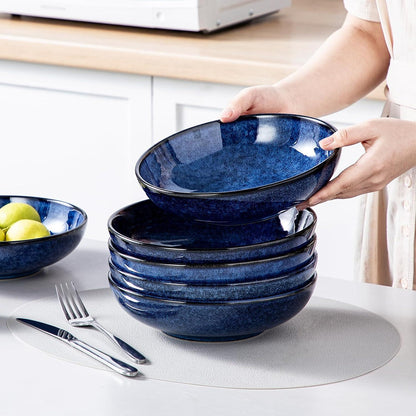 6er Set vancasso Stern Steinzeug Salatschalen Blau 1140ml