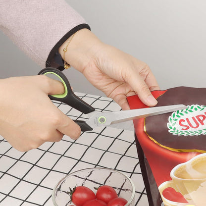 Küchenscheren-Set Edelstahl Schwarz Grün ergonomischer Griff 4-teilig