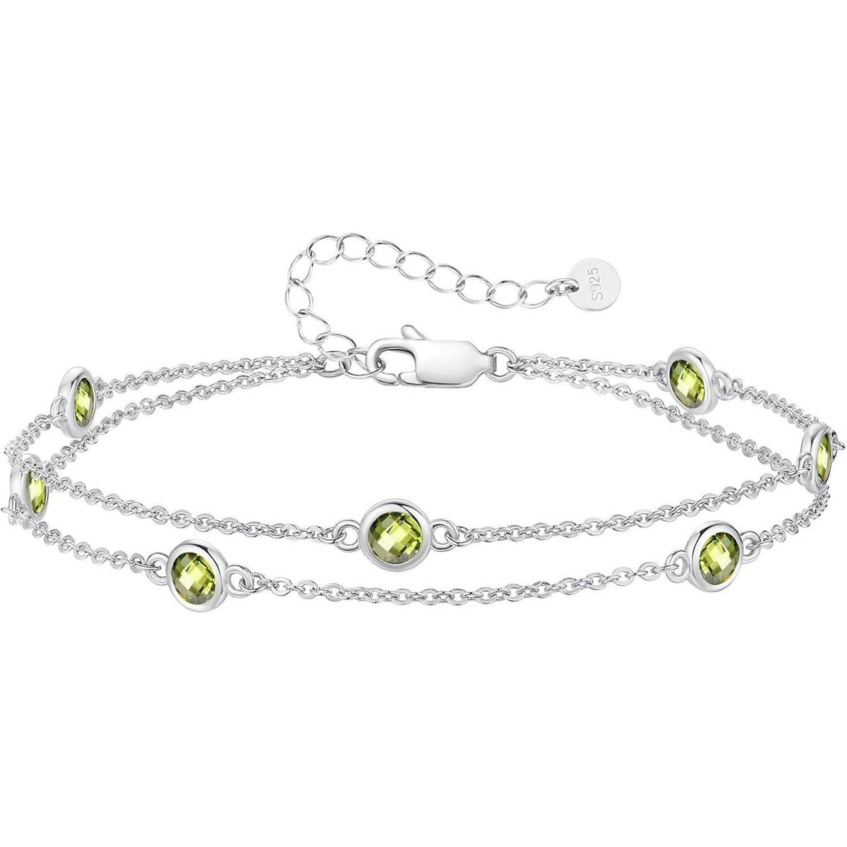 Silber Armband Damen 925 Sterling Silber Zirkonia Verstellbar