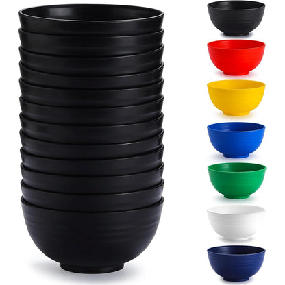Schwarze Kunststoff Schüssel Set 12tlg. 750ml, Mehrweg