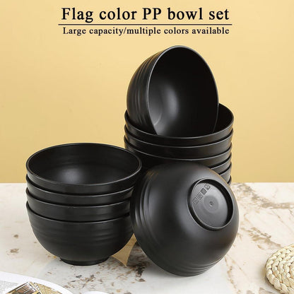 Schwarze Kunststoff Schüssel Set 12tlg. 750ml, Mehrweg