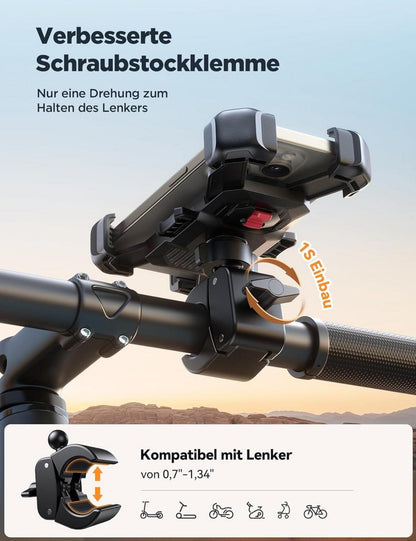 Fahrrad Motorrad Handyhalterung 360° Halter iPhone Samsung