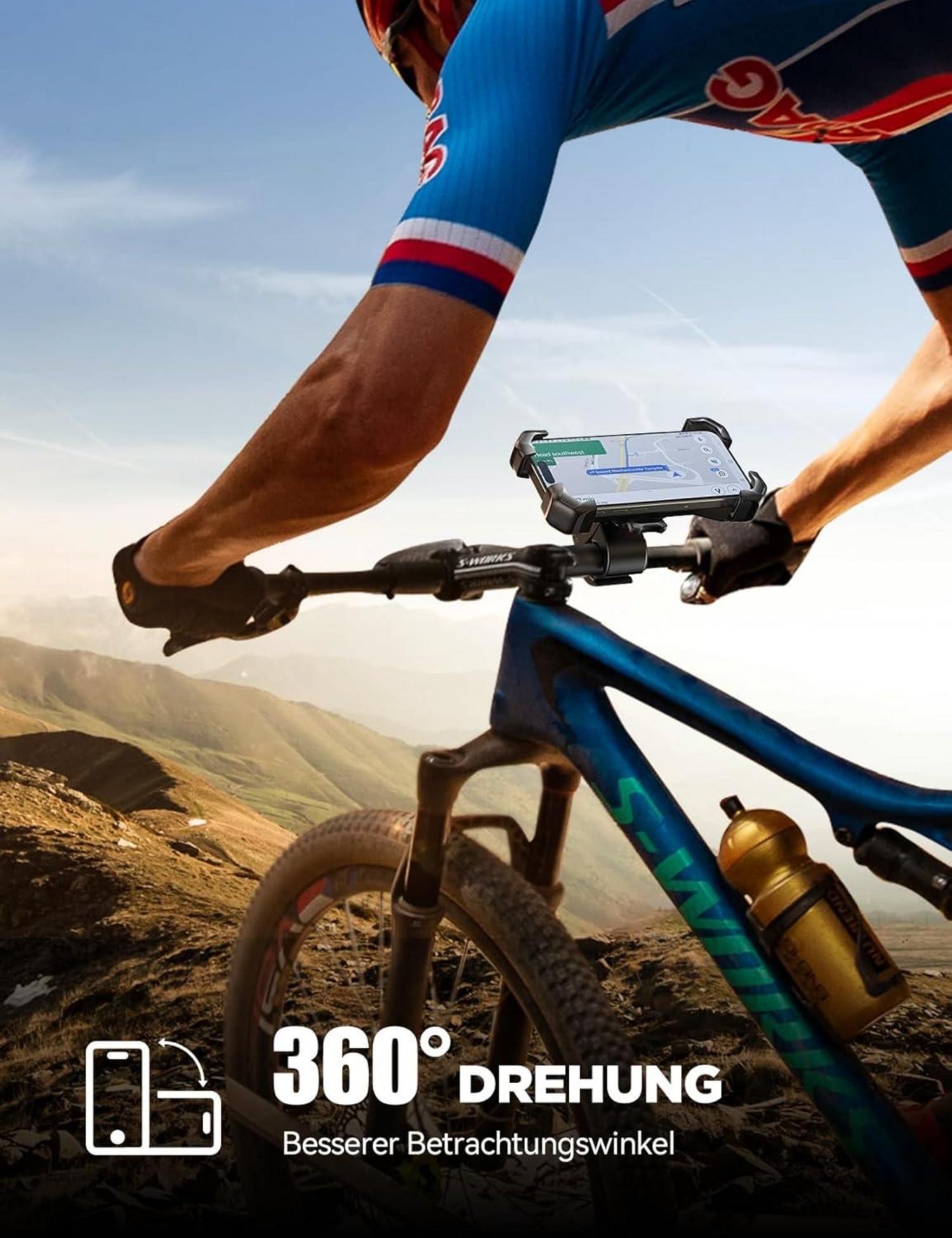 Fahrrad Motorrad Handyhalterung 360° Halter iPhone Samsung