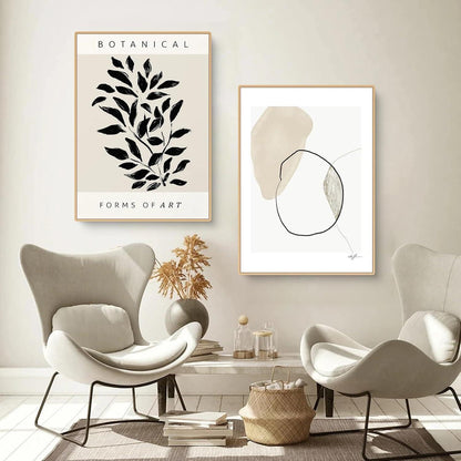 Poster 2er Set Abstrakt Geometrisch Pflanzen 30x40 cm
