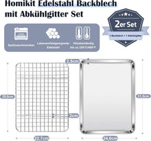 Homikit Backblech mit Abkühlgitter Edelstahl Rechteckig