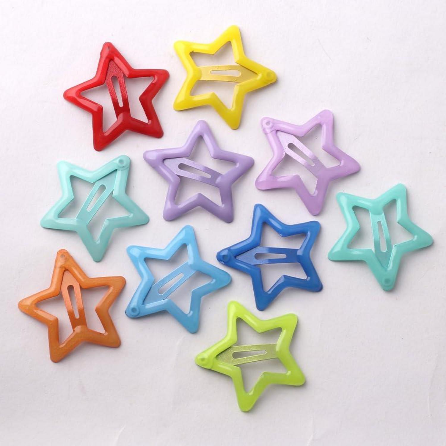 Bunte Leuchtende Stern Haarclips Damen Mädchen Pentagramm 10