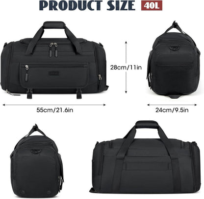 Große Sporttasche Reisetasche 40L mit Schuh- & Nassfach Fitness Handgepäck