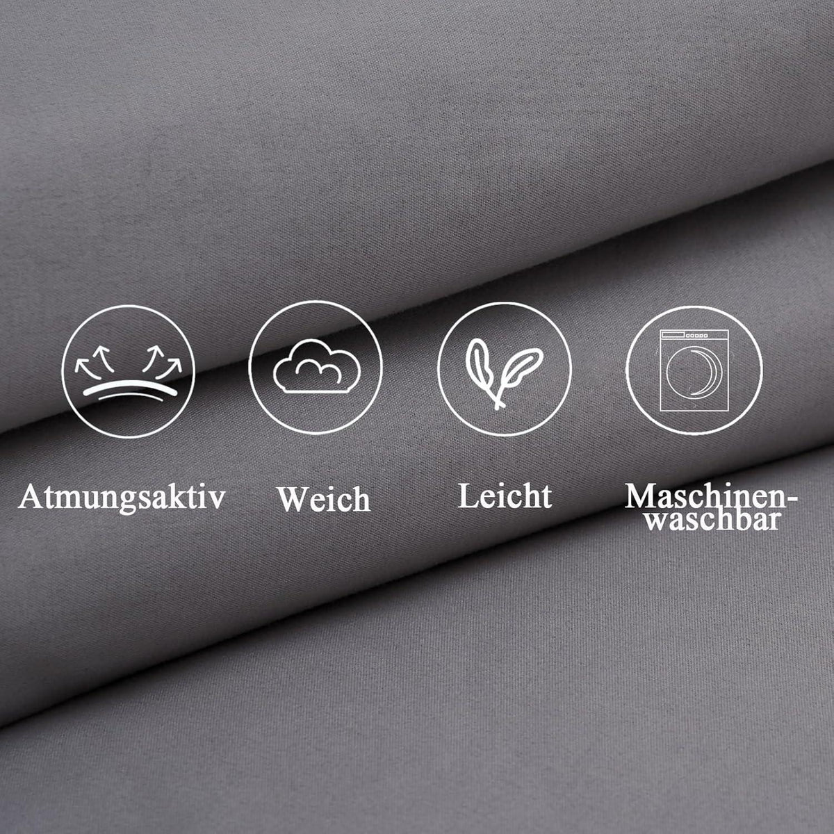 Vielit Seitenschläferkissenbezug 40x145 2er Set Grau Weich OEKO-Zertifikat