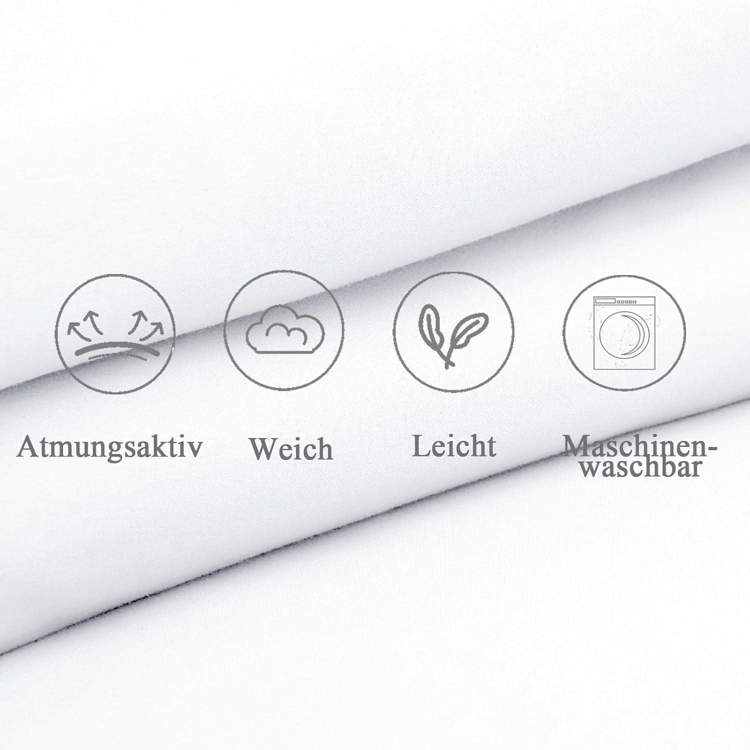 Seitenschläferkissen Bezug 40x145 2er Set Weiß Kissenhülle Öko-Zertifikat