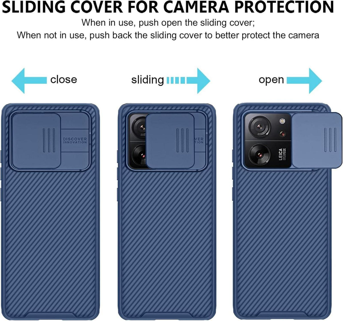Handyhülle für Xiaomi 13T Pro Kameraschutz Slide Camera Blau