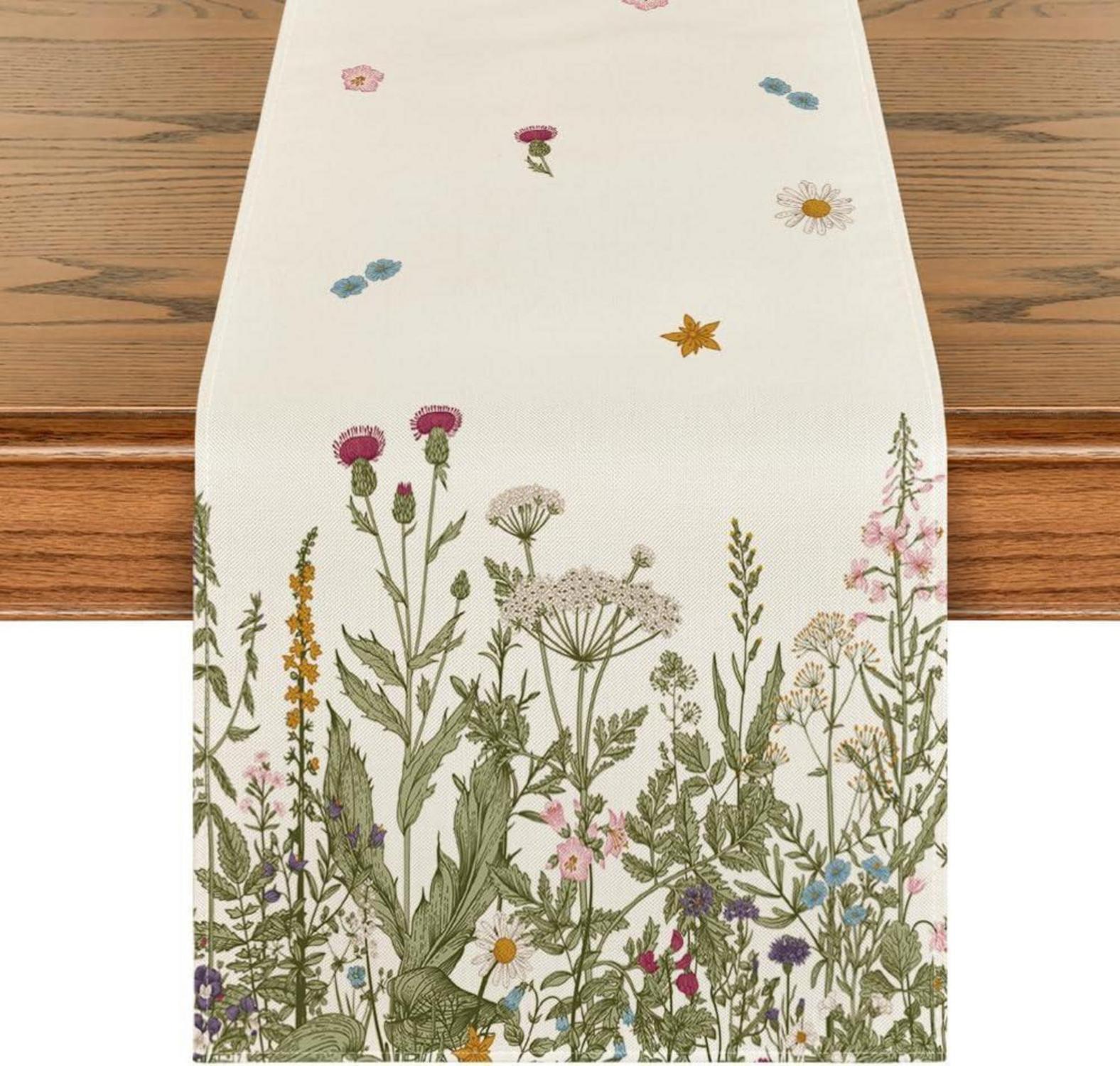 Artoid Antike Herbst Tischläufer Wilde Blumen Dekor 40x140 cm