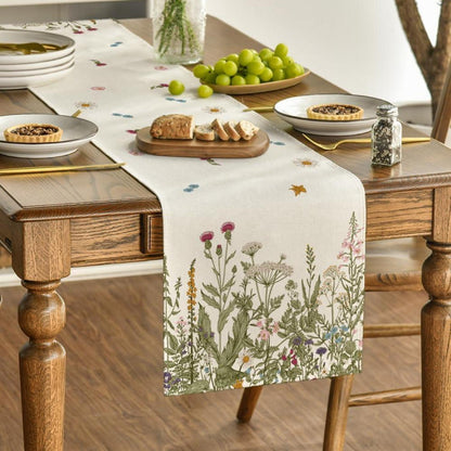 Artoid Antike Herbst Tischläufer Wilde Blumen Dekor 40x140 cm