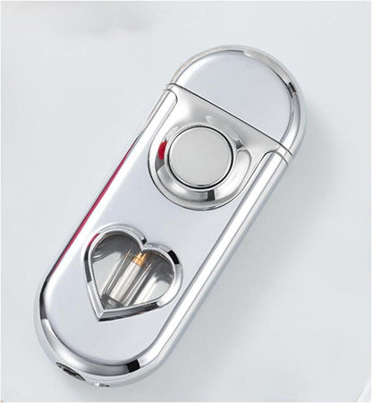 Windproof Flameless Lighter Silver Grey - Fuel Lighter