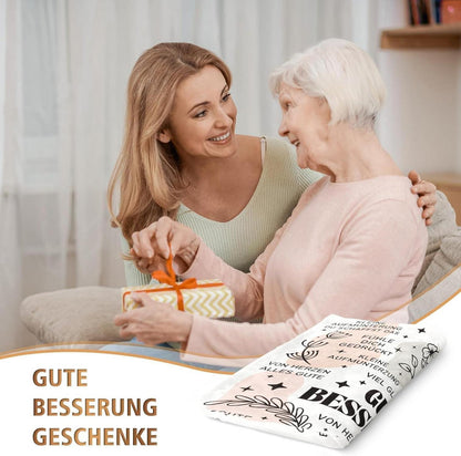 Kuscheldecke Gute Besserung Geschenk für Kranken 62 * 52